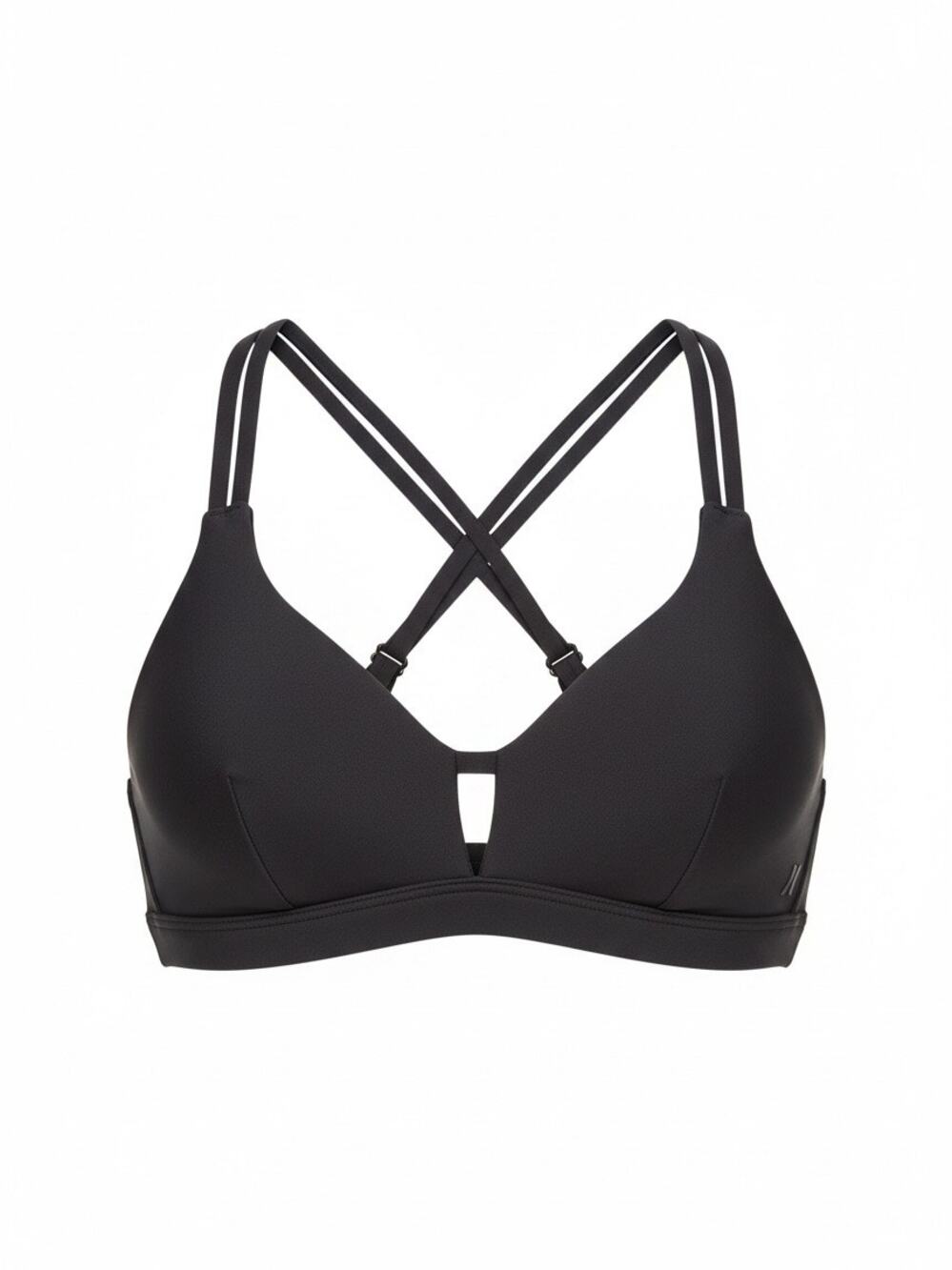Hurley Women Max Solid Scoop Black Bikini Top Size XS - NWT MSRP $60